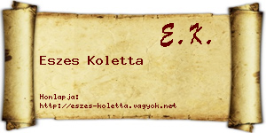 Eszes Koletta névjegykártya